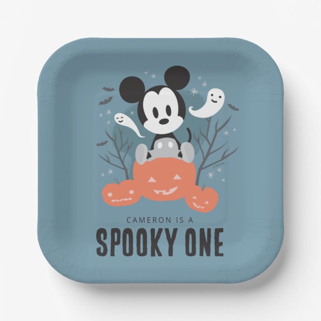 Assiettes En Carton Mickey Mouse | Halloween Éffrayant un anniversaire (Recto)