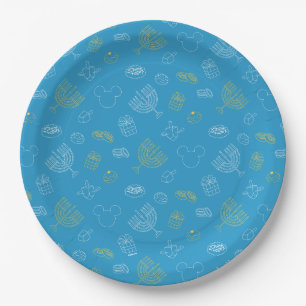 Assiettes En Carton Mickey Mouse   Hanoukka Icons Motif