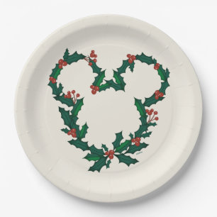 Assiettes En Carton Mickey Mouse Holiday Wreath