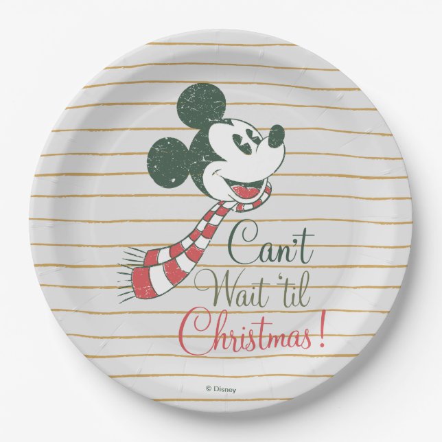 Assiettes En Carton Mickey Mouse | Je ne peux pas attendre avant Noël! (Devant)