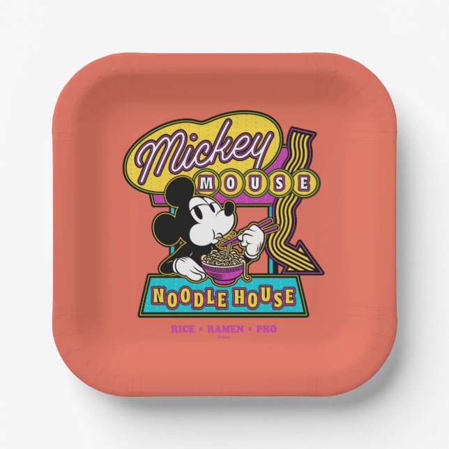 Assiettes En Carton Mickey Mouse Noodle House Sign (Recto)