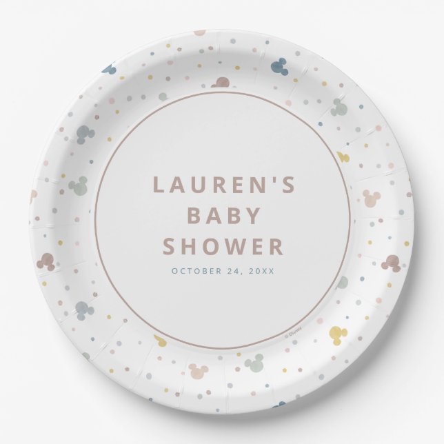 Assiettes En Carton Mickey Mouse Polka Dot Baby shower (Devant)