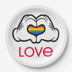 Assiettes En Carton Mickey Rainbow Love