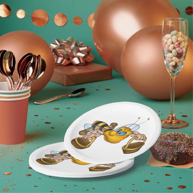 Assiettes En Carton Miel abeille avec paniers Amusants Animation Bee (Créateur téléchargé)