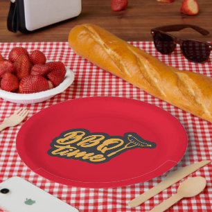 Assiettes En Carton mignon BBQ Time 