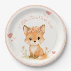 Assiettes En Carton Mignon Bébé Renard Pastel de la Forêt Fête de Nais