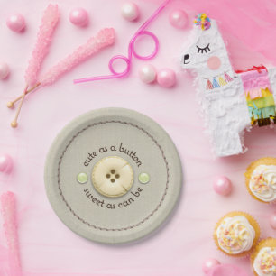 Assiettes En Carton Mignon comme Sip de baby shower de bouton et voyez