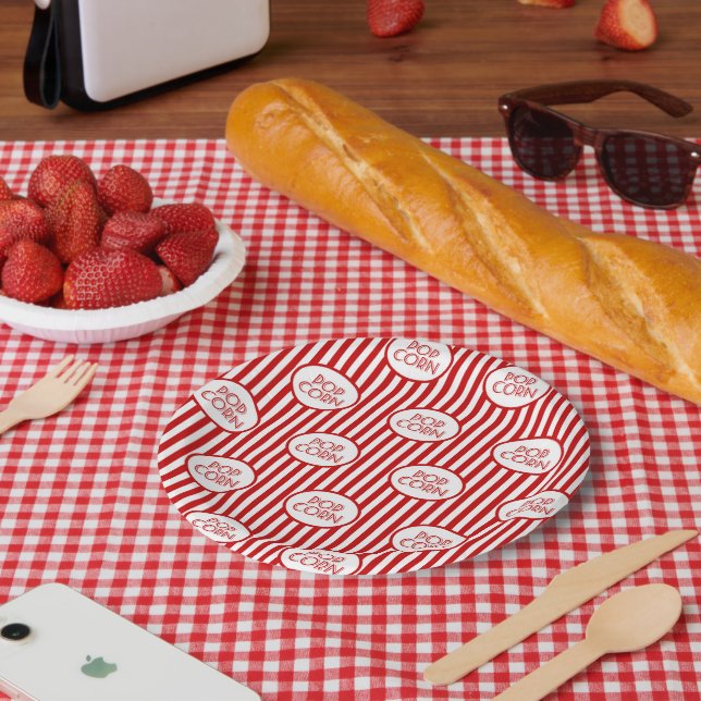 Assiettes En Carton mignon film pop-corn motif (Pique-nique)