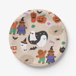 Assiettes En Carton mignon halloween homme en pain d'épice vampire