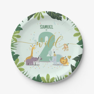 Assiettes En Carton Mignon Jungle Safari Animaux Deux Anniversaires Sa