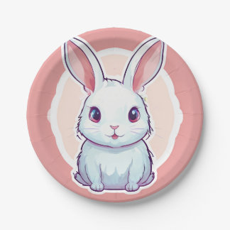 Assiettes En Carton mignon lapin photo jetable plaque