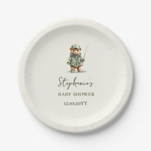 Assiettes En Carton Mignon Ours Pêcheur est en route Baby Shower