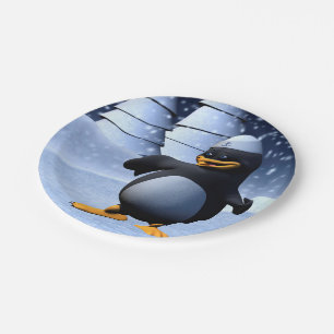 Assiettes En Carton Mignon pingouin marin d'hiver Art de vacances enne