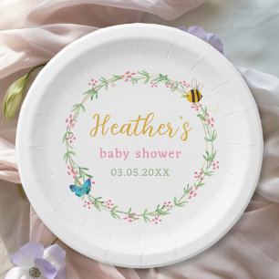 Assiettes En Carton Mignonne couronne, Baby shower d'abeille et de pap
