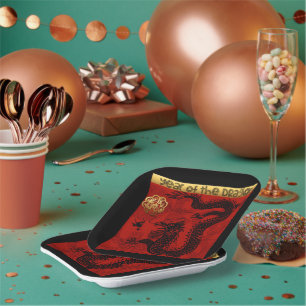Assiettes En Carton Mignonne Dragon chinois Année 2024 Zodiac Annivers