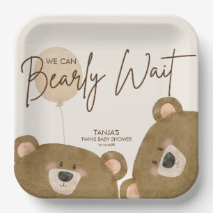 Assiettes En Carton Mignonne Ours Nous Pouvons Attendre Baby shower Se