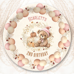 Assiettes En Carton Mignonne Ours Teddy Automne Fille Anniversaire Pla