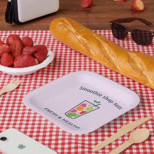 Assiettes En Carton Mignonnes Smoothies de yaourt sucré bar à jus shop