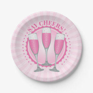 Assiettes En Carton Mimosa Champagne Rose Glaces Plaques de papier