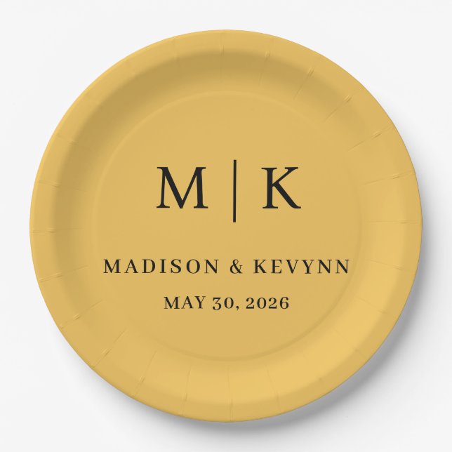 Assiettes En Carton Minimal et chic | Napkins Mariage (Devant)