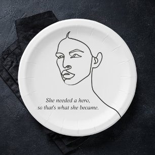 Assiettes En Carton Minimal Noir Elle Est Devenue Un Héros Inspiration