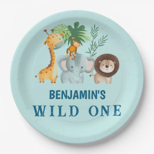Assiettes En Carton Minimal Safari Wild One fête d'anniversaire