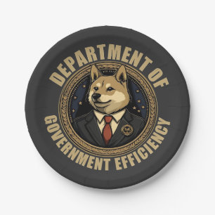 Assiettes En Carton Ministère De L'Efficacité Gouvernementale Chien De