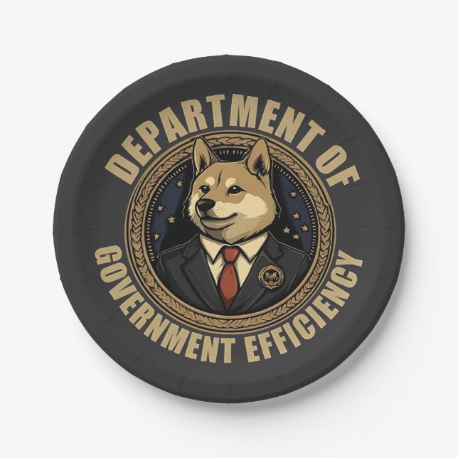 Assiettes En Carton Ministère De L'Efficacité Gouvernementale Chien De (Devant)