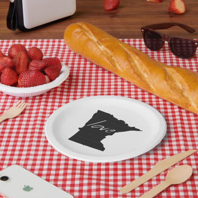 Assiettes En Carton Minnesota Love Chalkboard Minnesotan Papier Party (Pique-nique)