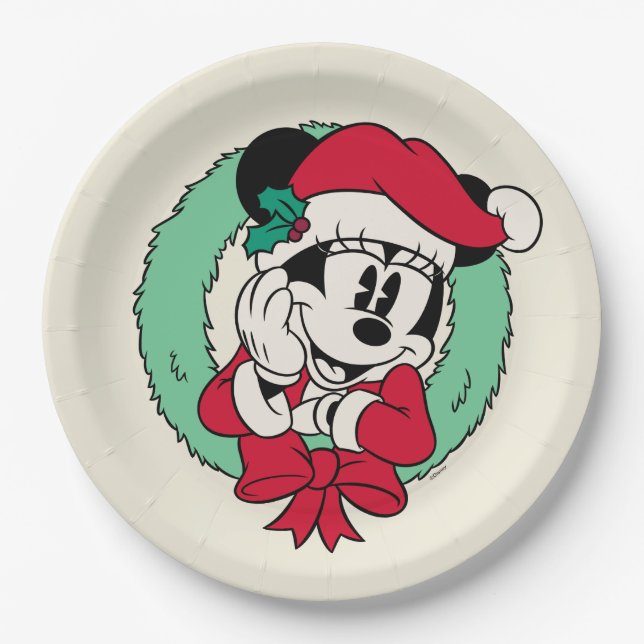 Assiettes En Carton Minnie | Cute couronne de vacances (Devant)