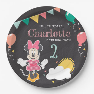 Assiettes En Carton Minnie Mouse Birthday Chalkboard