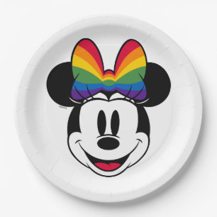 Assiettes En Carton Minnie Souris Portant Rainbow Bow