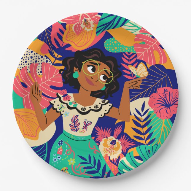 Assiettes En Carton Mirabel d'Encanto | Graphique floral (Devant)