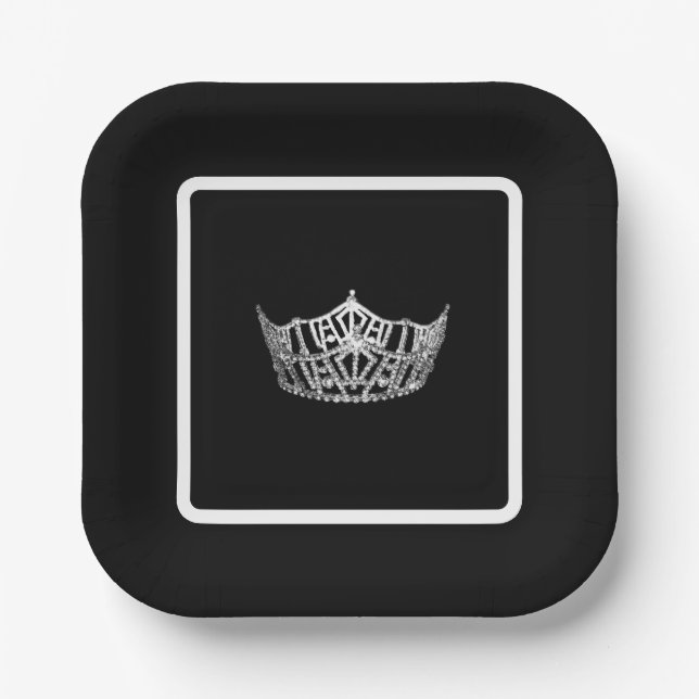 Assiettes En Carton Miss America Crown Pageant Party Plaque papier (Recto)