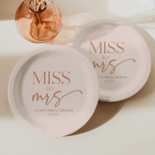Assiettes En Carton Mlle À Mme Tan Brown Boho Fête des mariées bohème
