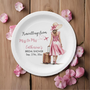 Assiettes En Carton Mlle À Mme Travel Fête des mariées Rosée Bow