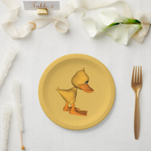 Assiettes En Carton Mlle vous triste petit dessin animé jaune Canard