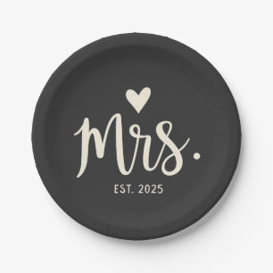 Assiettes En Carton Mme Est. mariage Fiançailles mariée 2025