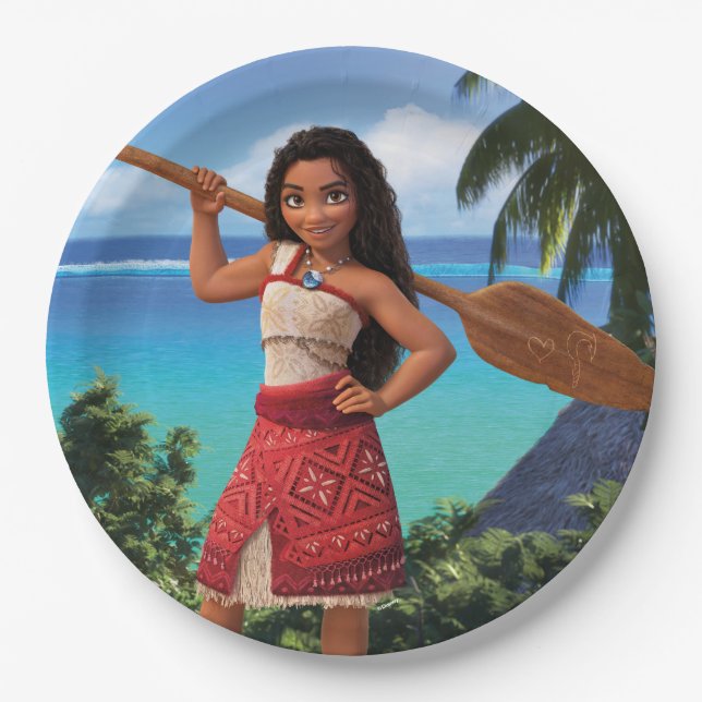 Assiettes En Carton Moana est née au voyage (Devant)