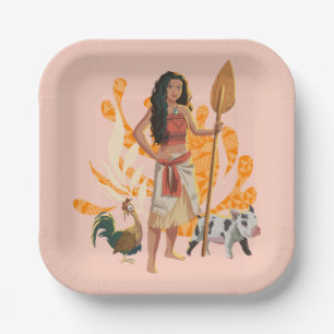 Assiettes En Carton Moana Live Action Wayfinder Pua Heihei Graphique