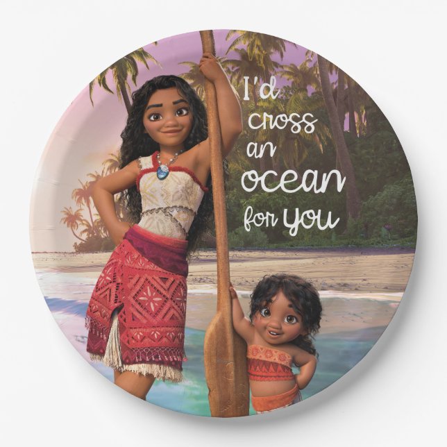 Assiettes En Carton Moana & Simea : Je traverserais un océan pour vous (Devant)