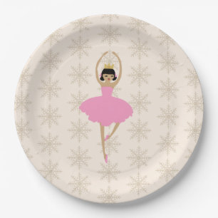 Assiettes En Carton Modèle de flocon de neige de ballerine de casse-no