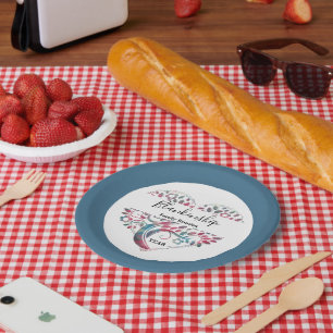 Assiettes En Carton Modèle de réunion de famille en forme de coeur