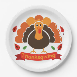 Assiettes En Carton Modèle de Thanksgiving Traditionnel