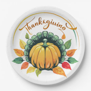Assiettes En Carton Modèle de Thanksgiving Traditionnel