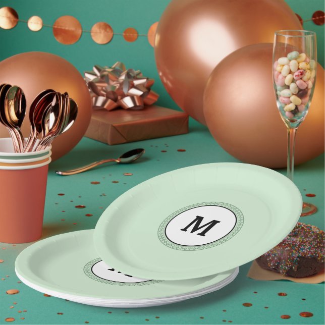 Assiettes En Carton Modèle de Tranquillité Verte (Multi)