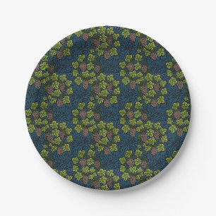 Assiettes En Carton Modèle de vigne de raisin noir sans couture de Wil