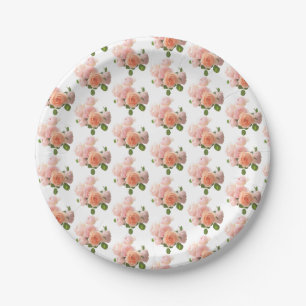 Assiettes En Carton Modèle design Rose élégant et tendance