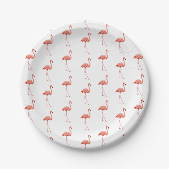 Assiettes En Carton Modèle Flamingo rose féminin (Devant)