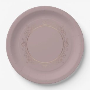 Assiettes En Carton Modèle Gold Blank Rose personnalisé Ajouter votre 